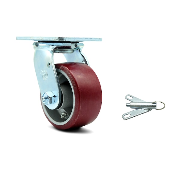 4 Inch Poly on Aluminum Swivel Caster with Ball Bearing and Swivel Lock SCC